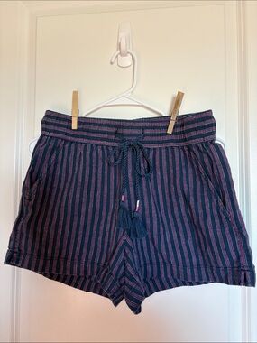 GAP Navy Shorts with Pink Stripe Drawstring High Waist